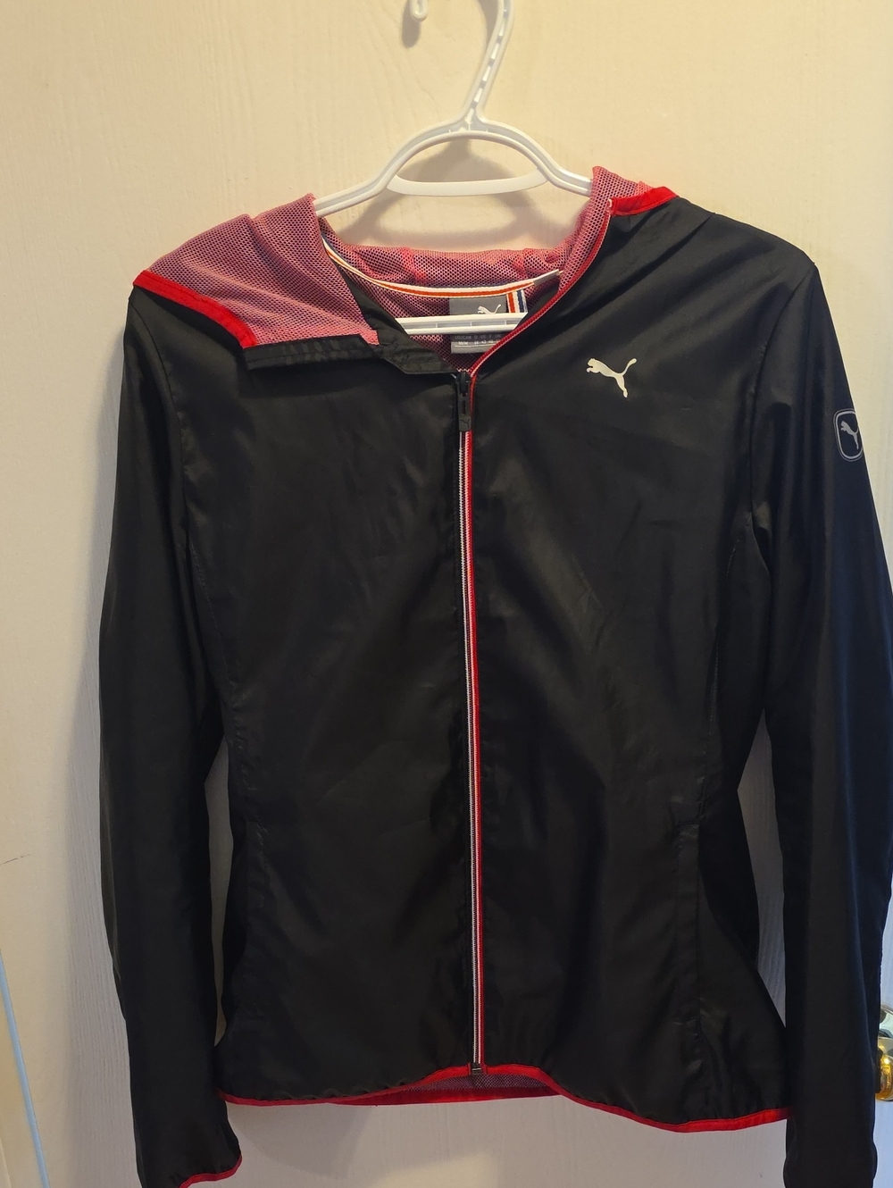 Puma Black Jacket with Pink Trim and Hood